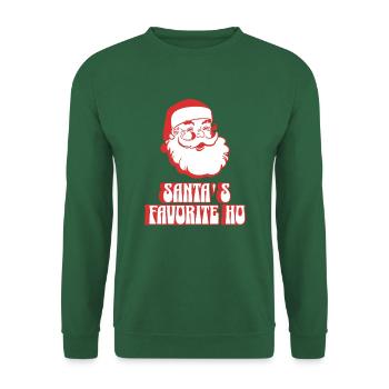Père Noël rétro amusant - Le Ho préféré du Père Noël - Sweat-shirt Unisexe - vert foncé - Devant
