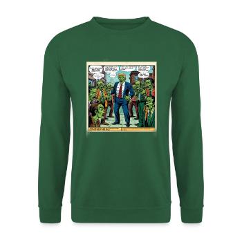 Zombie-Apokalypse – Chaos im Vintage-Comic-Stil - Unisex Pullover - Grün - Vorne