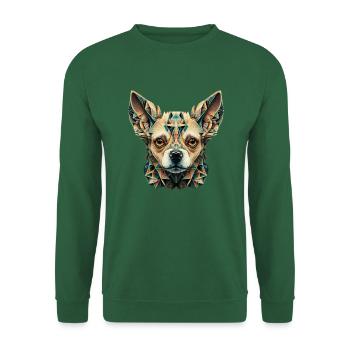 Farbenfrohes Chihuahua Kopf Artwork - Unisex Pullover - Grün - Vorne