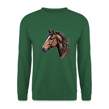 Portrait of a beautiful horse - Unisex Sweatshirt - green - Front