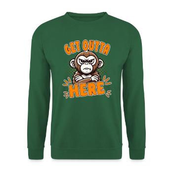 Get Outta Here: Funny Monkey Design - Unisex Sweatshirt - green - Front