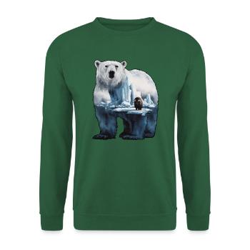 Majestic Polar Bear in the Arctic Art - Unisex Sweatshirt - green - Front