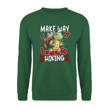 Make Way I Wanna Go Hiking Cute Turtle - Unisex Sweatshirt - green - Front