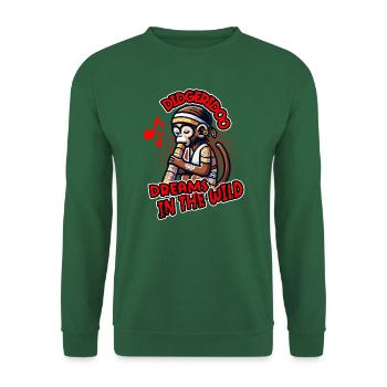 Didgeridoo Dreams in the Wild Funny Monkey Design - Unisex Sweatshirt - green - Front