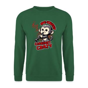 Ape-solutely Clarinet Crazy Funny Monkey Design - Unisex Sweatshirt - green - Front