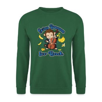 Aller aux bananes pour Bach Funny Monkey Design - Sweat-shirt Unisexe - vert foncé - Devant