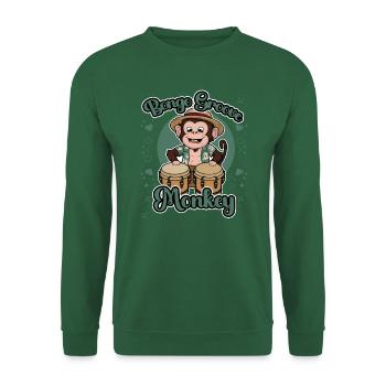 Bongo Groove Monkey Drôle Drumming Design - Sweat-shirt Unisexe - vert foncé - Devant