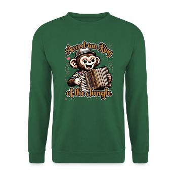 Accord-ian King of the Jungle Funny Monkey Design - Unisex Sweatshirt - green - Front