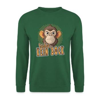 Leider Kein Bock Lustiges Affen Design - Unisex Pullover - Grün - Vorne