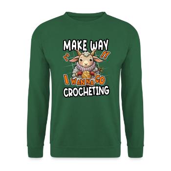Make Way I Wanna Go Häkeln Lustiges Ziegendesign - Unisex Pullover - Grün - Vorne
