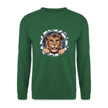 Mignon Lion 3D Effet Faune Réaliste - Sweat-shirt Unisexe - vert foncé - Devant