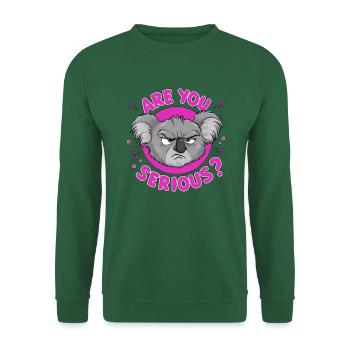 Are You Serious? Grumpy Koala Funny Bear - Unisex Sweatshirt - green - Front