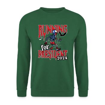 Drôle Halloween Courir Pour Le Président Squelette - Sweat-shirt Unisexe - vert foncé - Devant