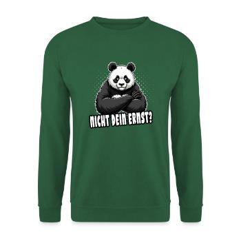 Nicht Dein Ernst? Süßer Panda Bär Pandabär - Unisex Pullover - Grün - Vorne