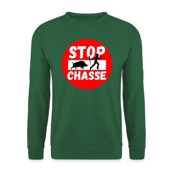 STOP Chasse - Sweat-shirt Unisexe - vert foncé - Devant