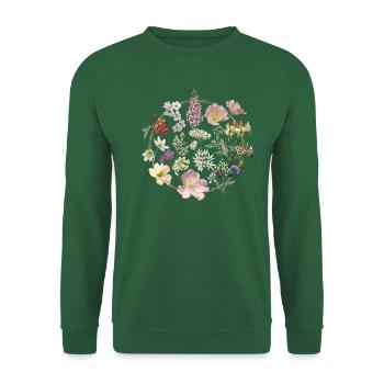 CHEMISE DE FLEURS SAUVAGES, FLEURS SAUVAGES BOHÈME POUR FEMMES - Sweat-shirt Unisexe - vert foncé - Devant