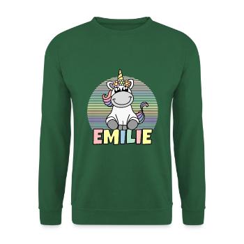 Emilie Einhorn Name - Unisex Sweatshirt - green - Front