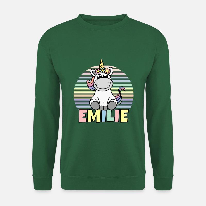 Emilie Einhorn Name - Unisex Pullover - Grün
