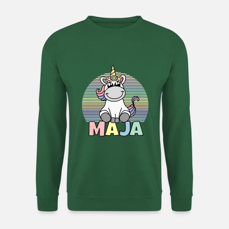Maja Einhorn Name - Unisex Pullover - Grün