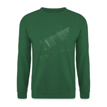 guitare Explorer blanche - Sweat-shirt Unisexe - vert foncé - Devant