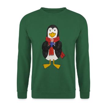 Pinguine Winter cozzy hygge gemütlich Winterzeit - Unisex Pullover - Grün - Vorne