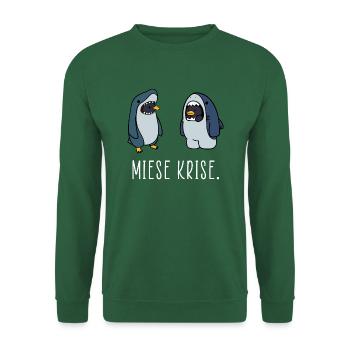 Miese Krise Miesepeter hipster Hai - Unisex Pullover - Grün - Vorne