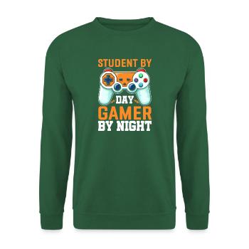 STUDENT BY DAY GAMER BY NIGHT - Unisex Sweatshirt - green - Front