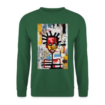 The T-shirt "Abstract Portrait: Urban Explosion - Unisex Sweatshirt - green - Front
