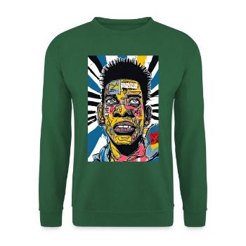 "Urban Art Portrait" Sweatshirt T-Shirt - Unisex Pullover - Grün - Vorne