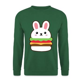 Burger lapin fast food - Sweat-shirt Unisexe - vert foncé - Devant