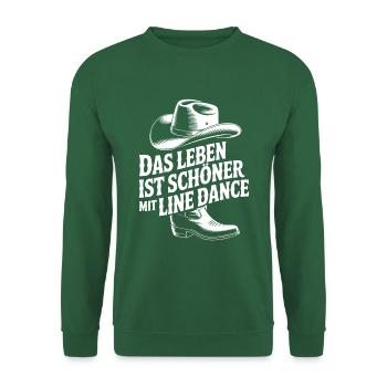 Das Leben ist schöner mit Line Dance - Unisex Pullover - Grün - Vorne