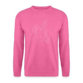 Smoke bong lineart white - Unisex Sweatshirt - pink - Front