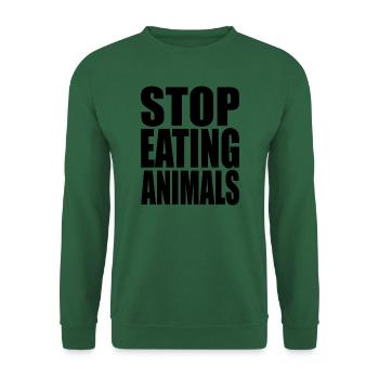 Stop Eating Animals Vegan Vegetarian - Unisex Sweatshirt - green - Front