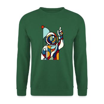 Galaktische Farbenpracht Buntes Astronauten Design - Unisex Pullover - Grün - Vorne