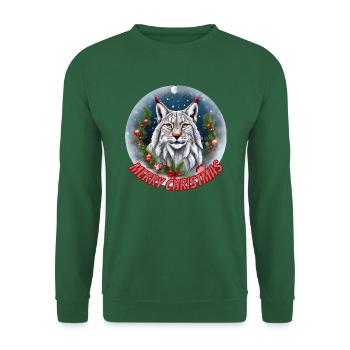 Luchs (Merry Christmas) - Unisex Pullover - Grün - Vorne