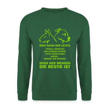 351 L'homme est l'univers de la bête - Sweat-shirt Unisexe - vert foncé - Devant