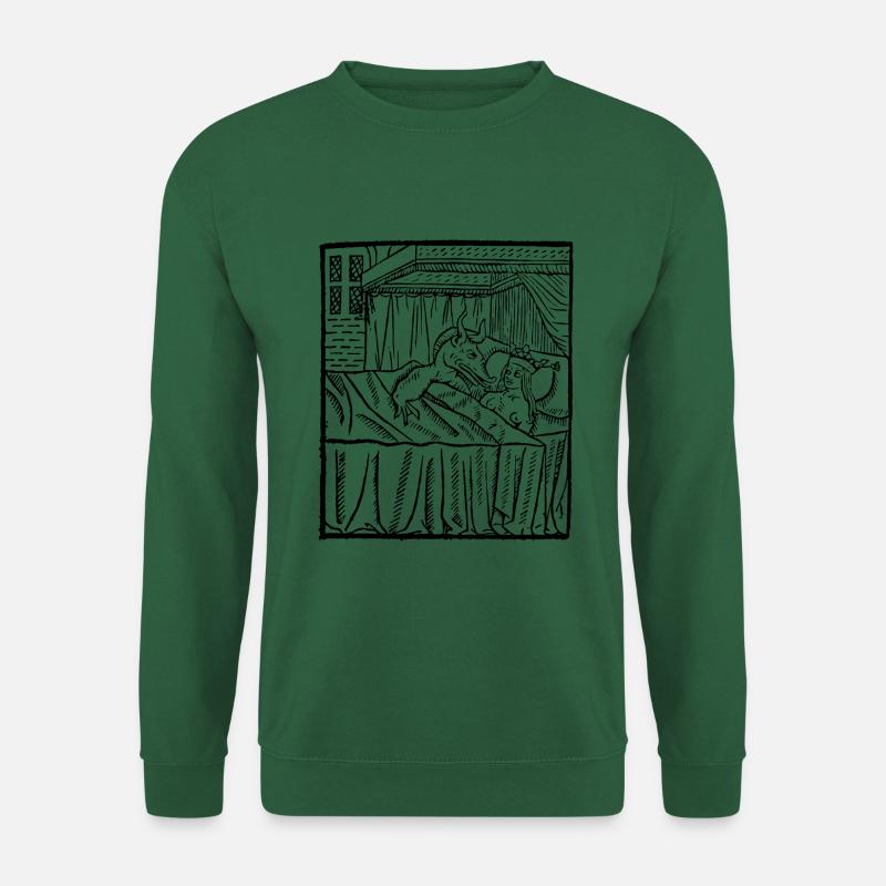 Das Tier im Bett - Unisex Pullover - Grün