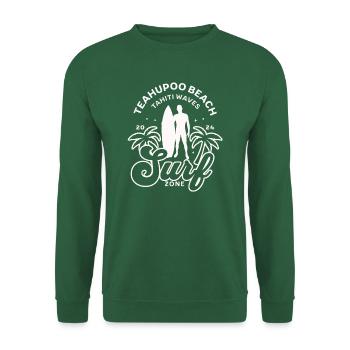 Teahupoo beach Tahiti waves - Sweat-shirt Unisexe - vert foncé - Devant
