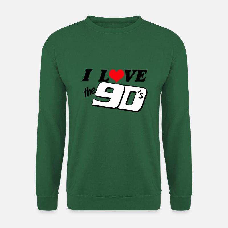 90er Party , Mottoparty , I love the 90s (25) - Unisex Pullover - Grün