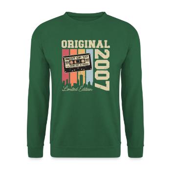 2007 Vintage Vintage Rétro Anniversaire - Sweat-shirt Unisexe - vert foncé - Devant