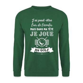 Idée cadeau pour golfeur ou golfeuse / Fan de golf - Sweat-shirt Unisexe - vert foncé - Devant