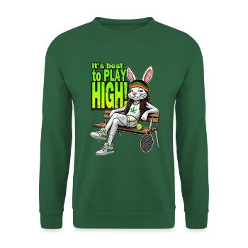 Tennis better play high over the net funny rabbit - Unisex Pullover - Grün - Vorne