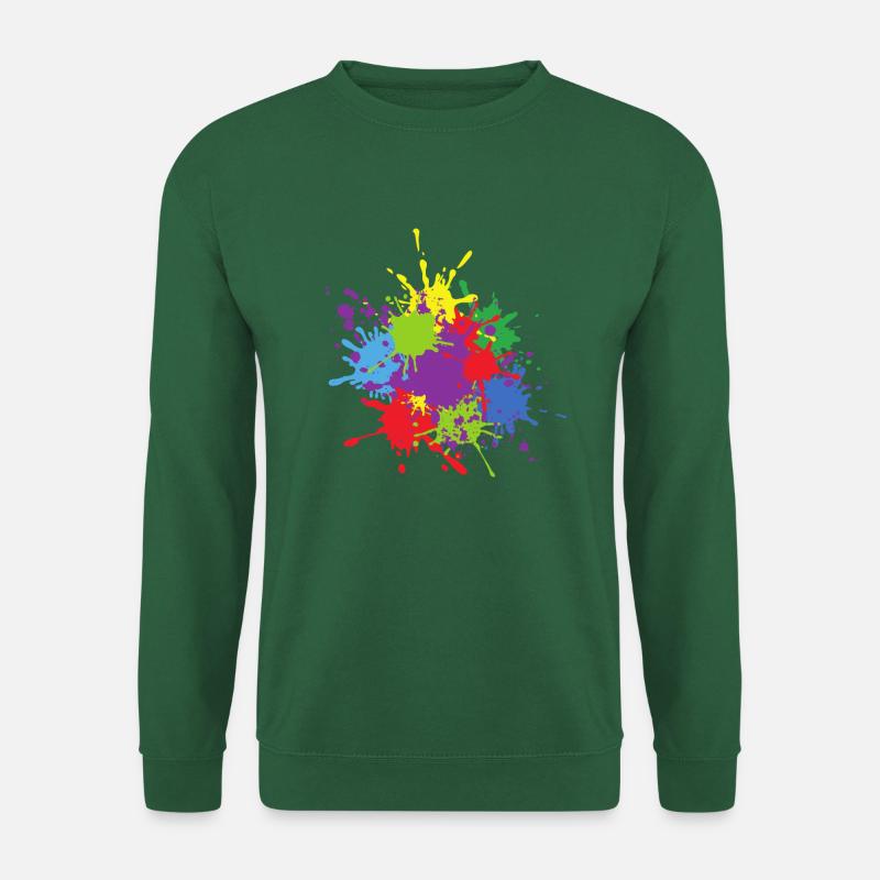 Mehrfarbiger Farbklecks - Unisex Pullover - Grün