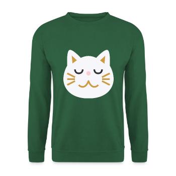 Visage de chat japonais L blanc - Sweat-shirt Unisexe - vert foncé - Devant