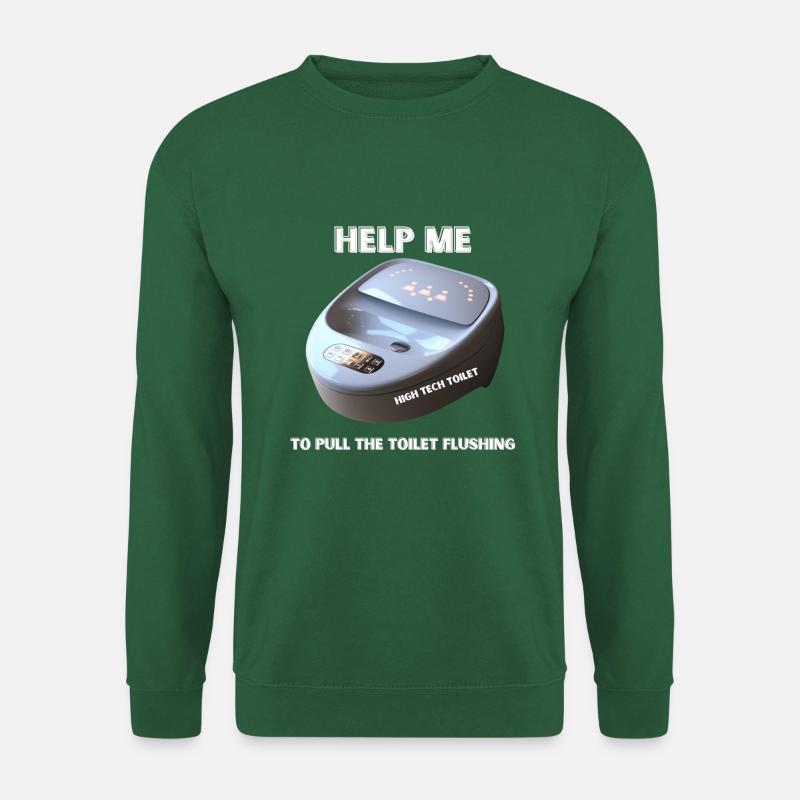 HELP ME - HIGH TECH TOILET - Sweat-shirt Unisexe - vert foncé