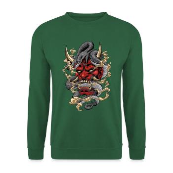 oni mask - Unisex Sweatshirt - green - Front