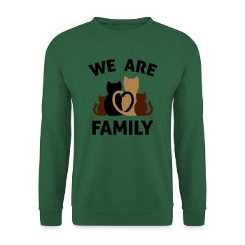 Nous sommes une famille - famille de chats - Sweat-shirt Unisexe - vert foncé - Devant