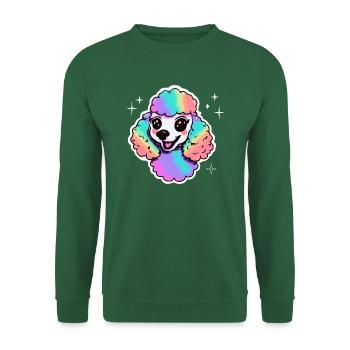 Regenbogen-Pudel Hund Puppy - Unisex Pullover - Grün - Vorne
