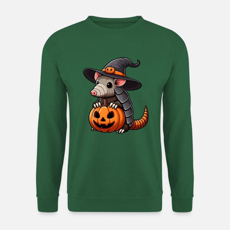 Cute Halloween Armadillo Witch Pumpkin - Unisex Sweatshirt - green