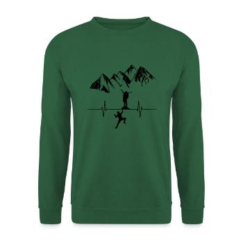 Couple d’escalade - Sweat-shirt Unisexe - vert foncé - Devant